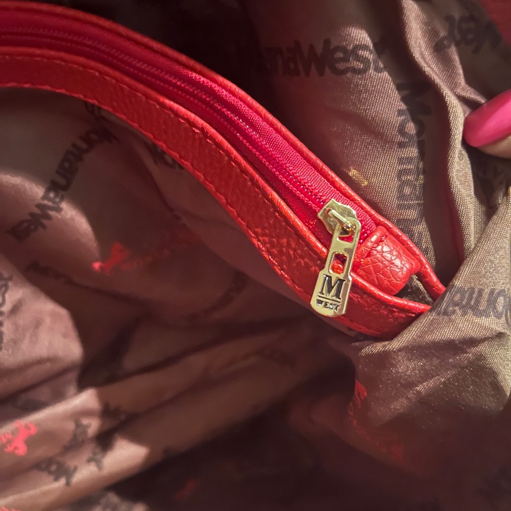 Montana West Red Tote Bag w/Front Tassels & Pebbled Faux Leather (NWT) - Picture 13 of 13